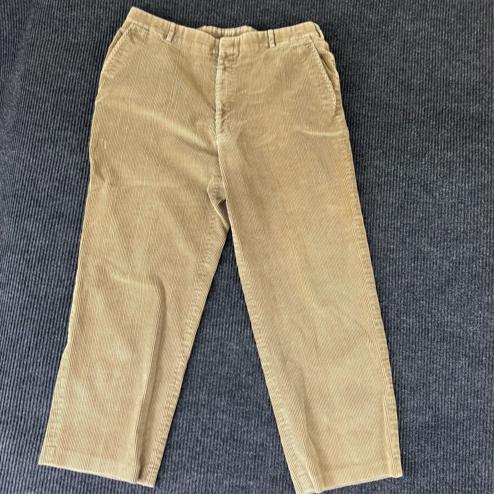 Land's End Men's Pants Size 38x29-30 Brown Corduroy Mid Rise Straight Fit
